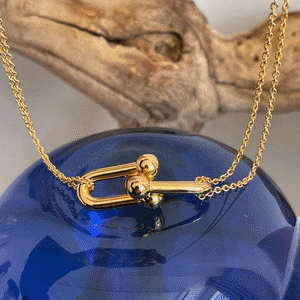 New素材登場! 18k u linked w chain necklace【 2color 】N011 L001C