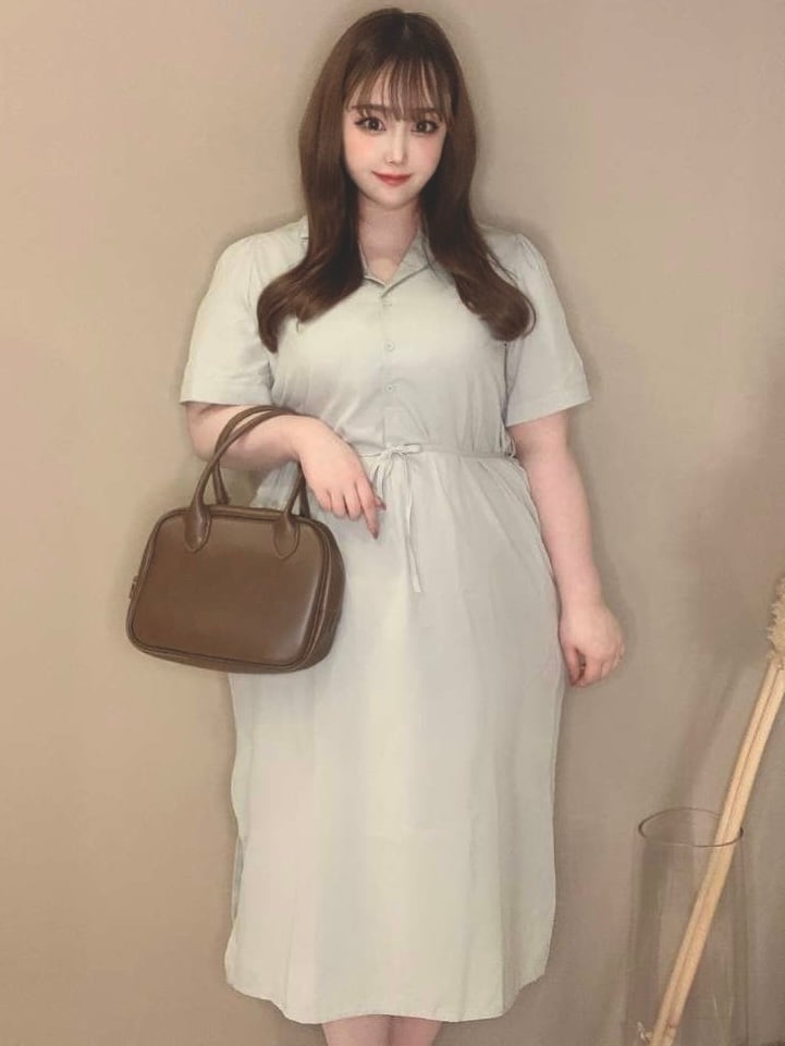 シャツワンピース オフィスカジュアルフォーマル フェミニンきれいめ 大きいサイズ 韓国 Ch3987 可愛い大きい サイズ韓国レディースファッション通販 Chulachula チュラチュラ