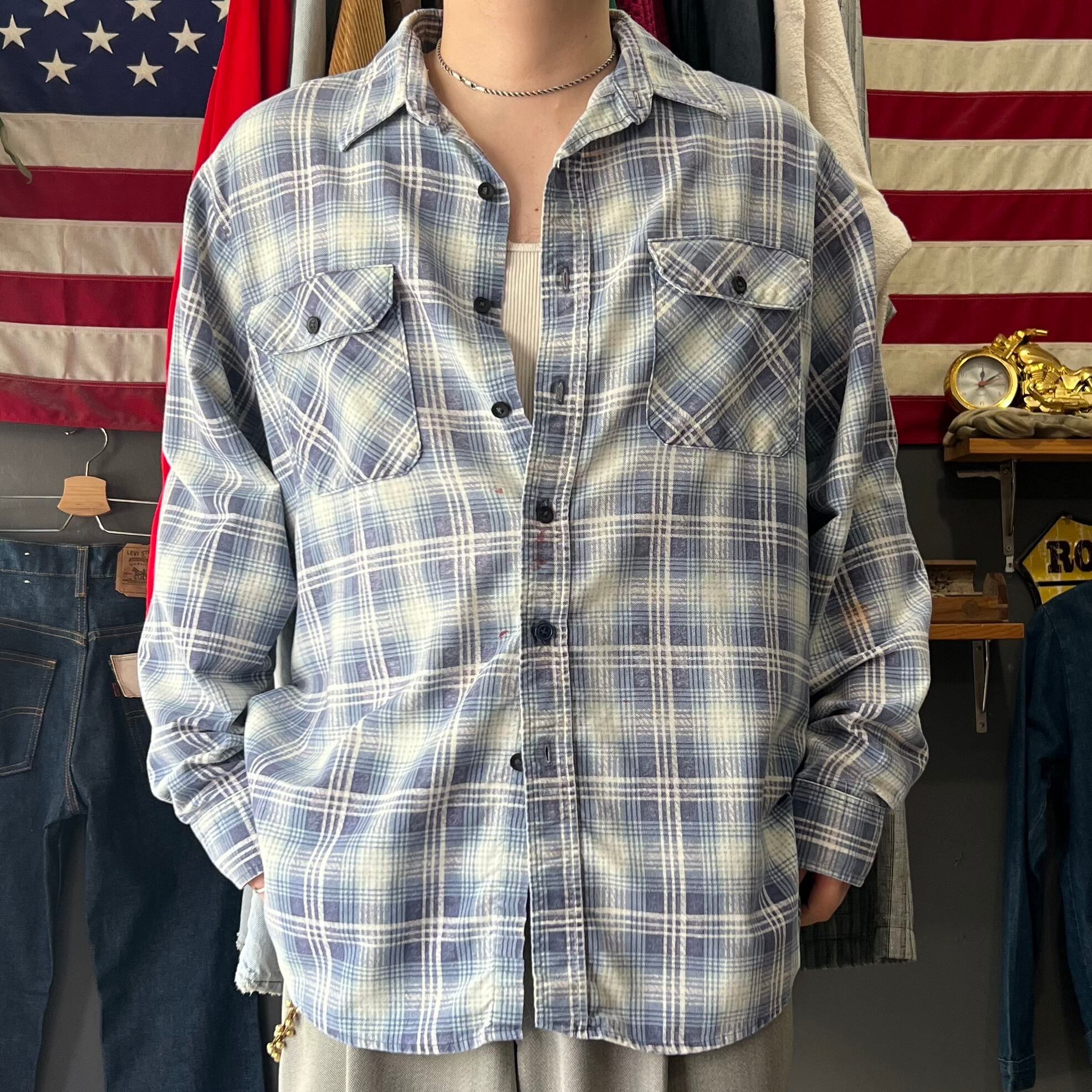 80s Fieldmaster by Sears cotton print flannel check shirt XL | MASEA