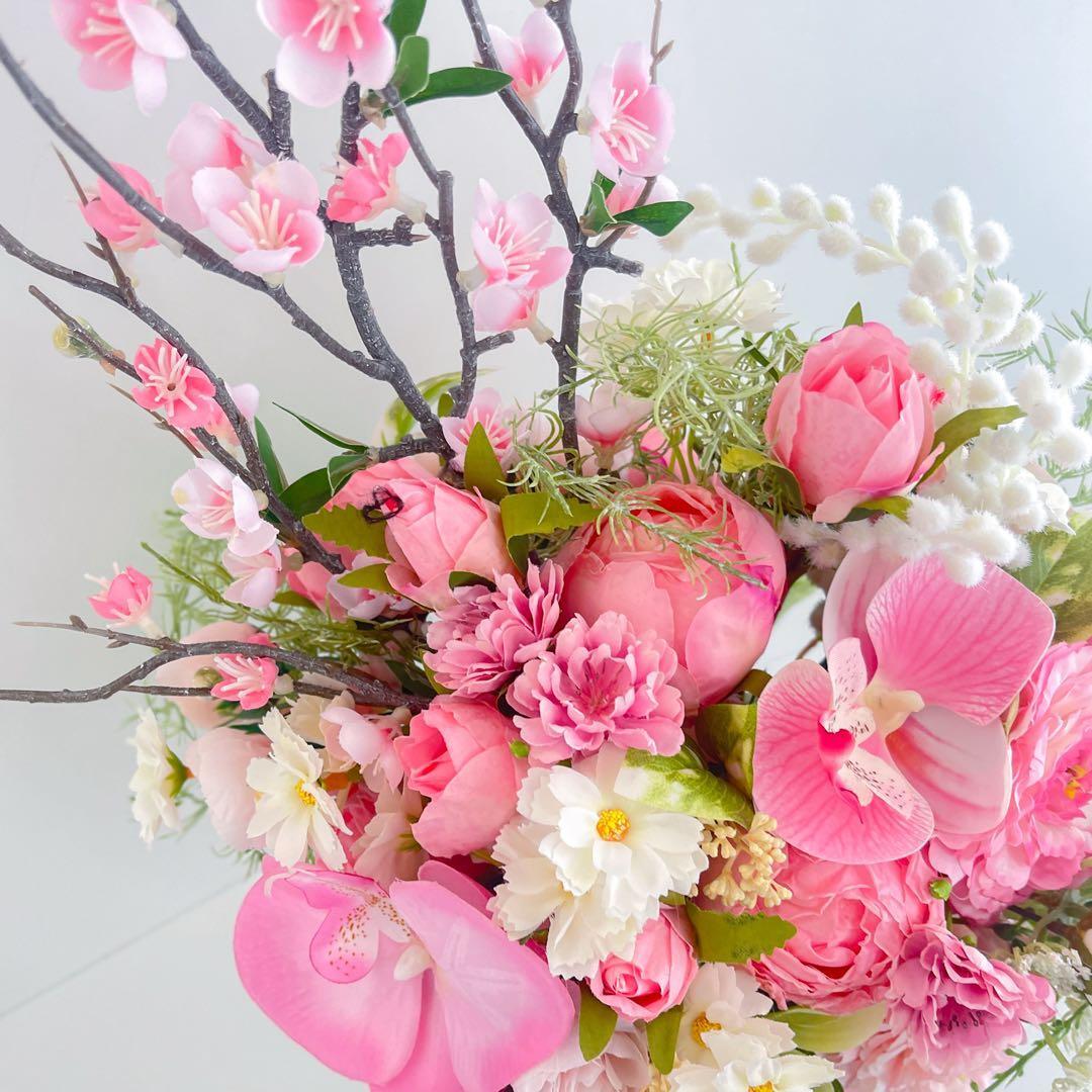 春爛漫 桃と牡丹の優雅なアレンジメント｜桃の節句・誕生日・退職祝い