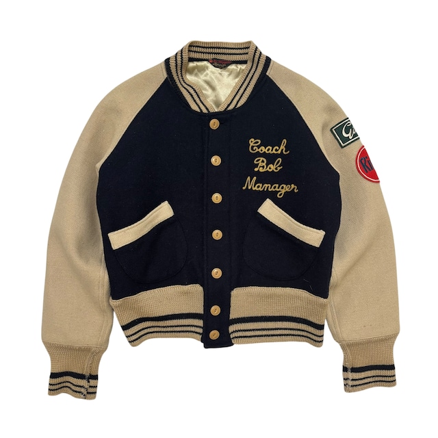 古着 クリフメイヤー KRIFF MAYER スタジャン スタジアムジャンパー クリーニング済み チェーンステッチ メンズM