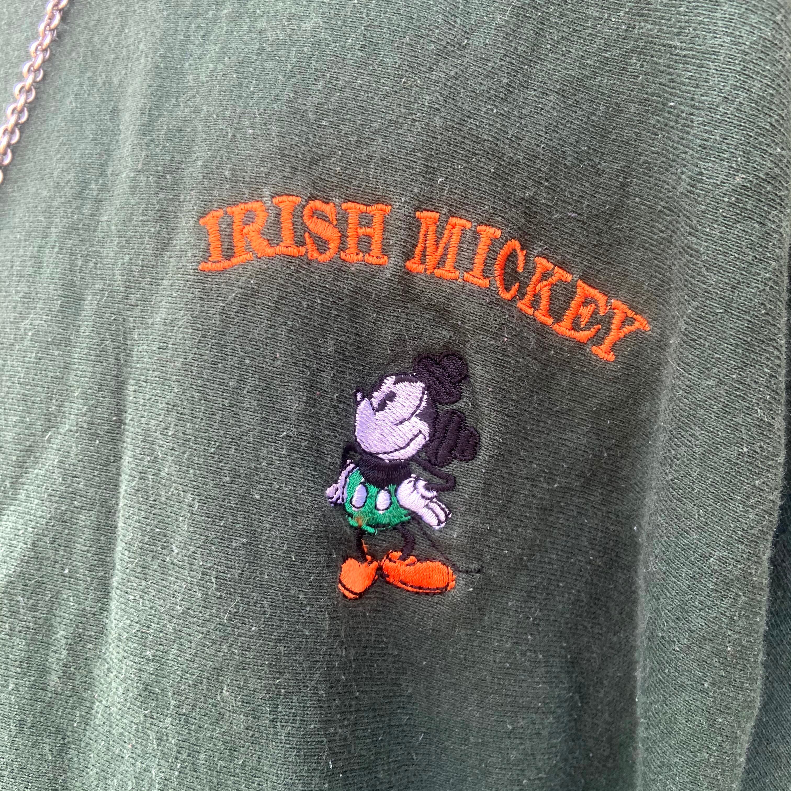 90年代 ミッキーマウス刺繍 リバースタイプ キャラクタースウェット