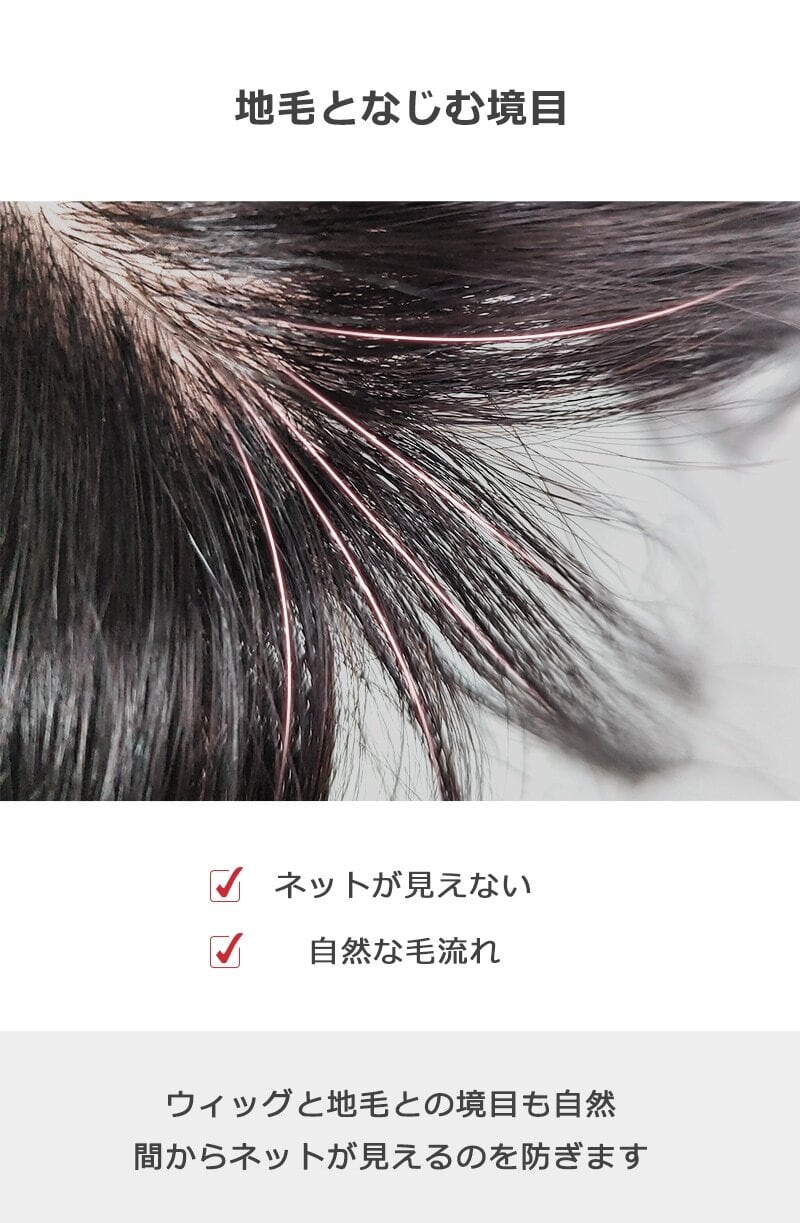 私元気！レミーヘアー30cm◎柔らかフィット通気性部分ウィッグ◎8×12cm