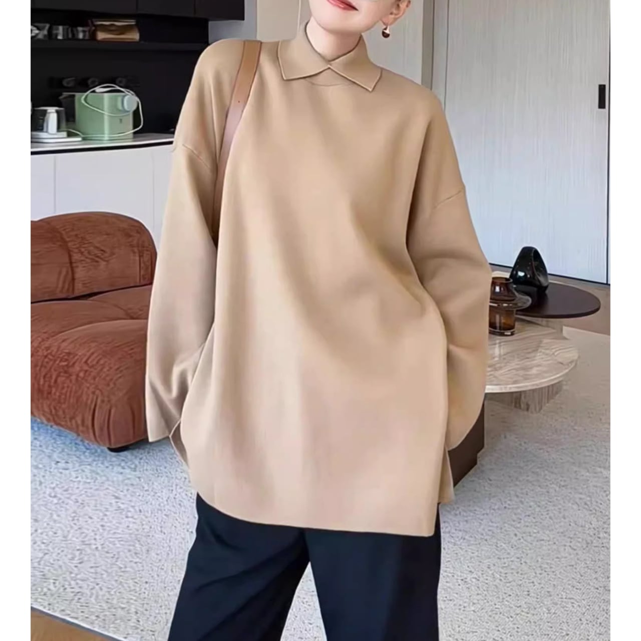 collared knit tunic 10873