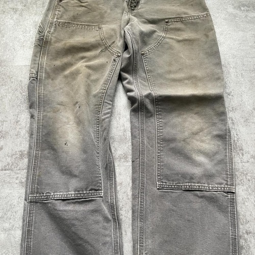 00s USA生地グレー ダブルニー Carhartt B136 31×32 詳細写真5