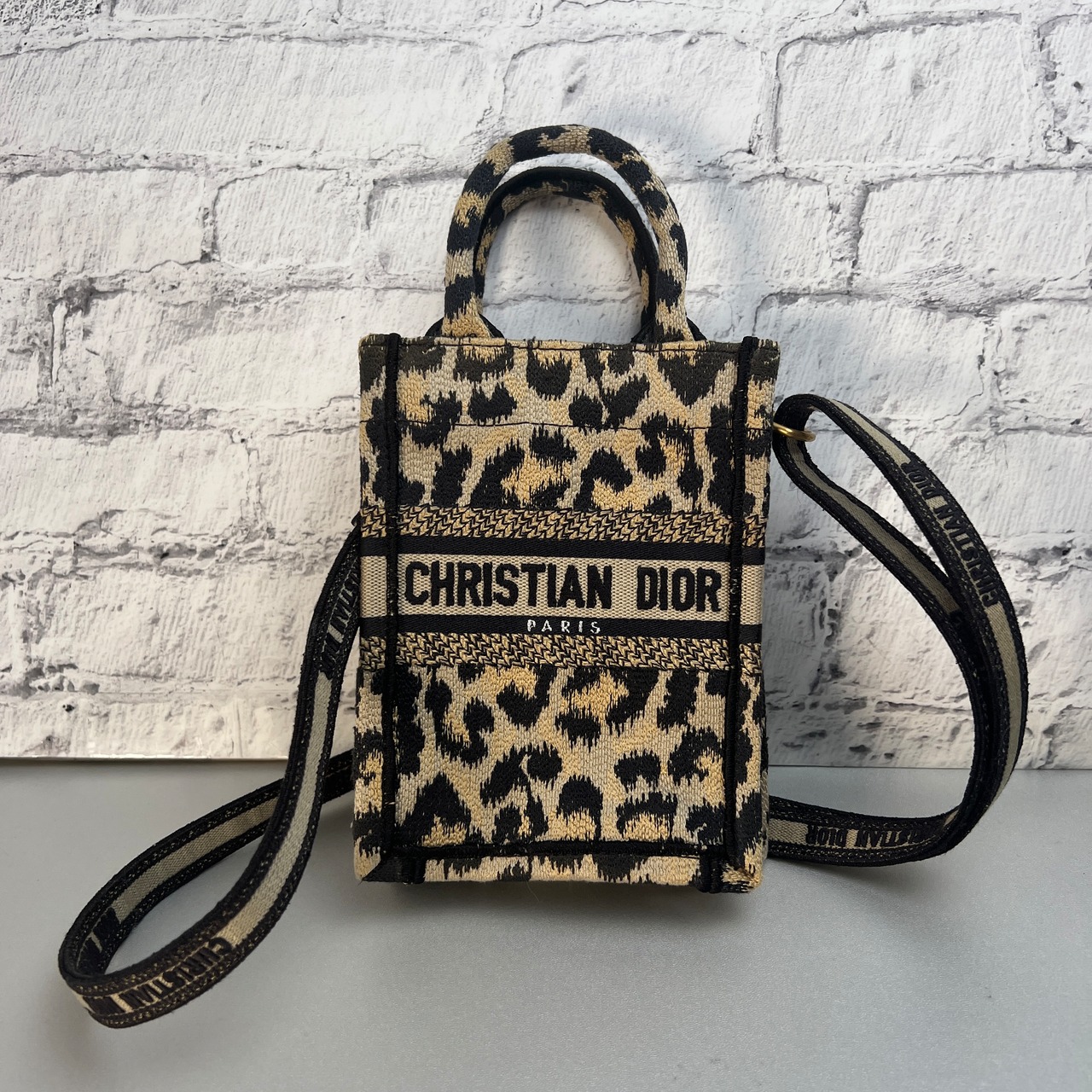 Christian Dior キャンバス ショルダーバッグ ベージュ A-9374