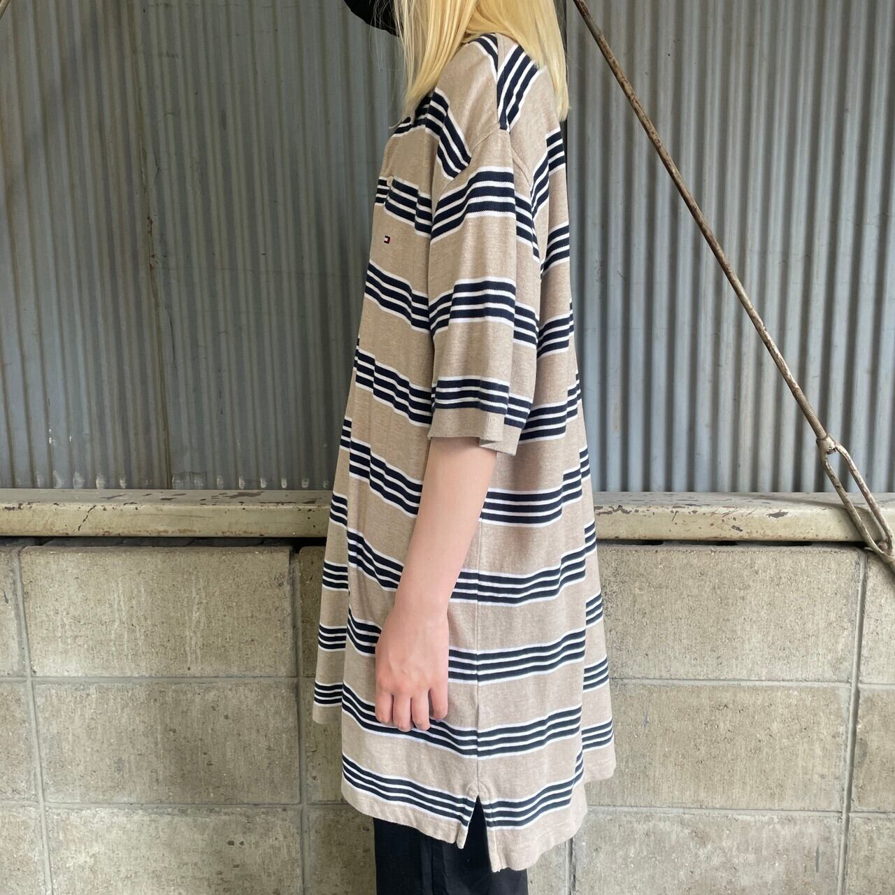 TOMMY HILFIGER トミーヒルフィガー ボーダー ポロシャツ メンズXL