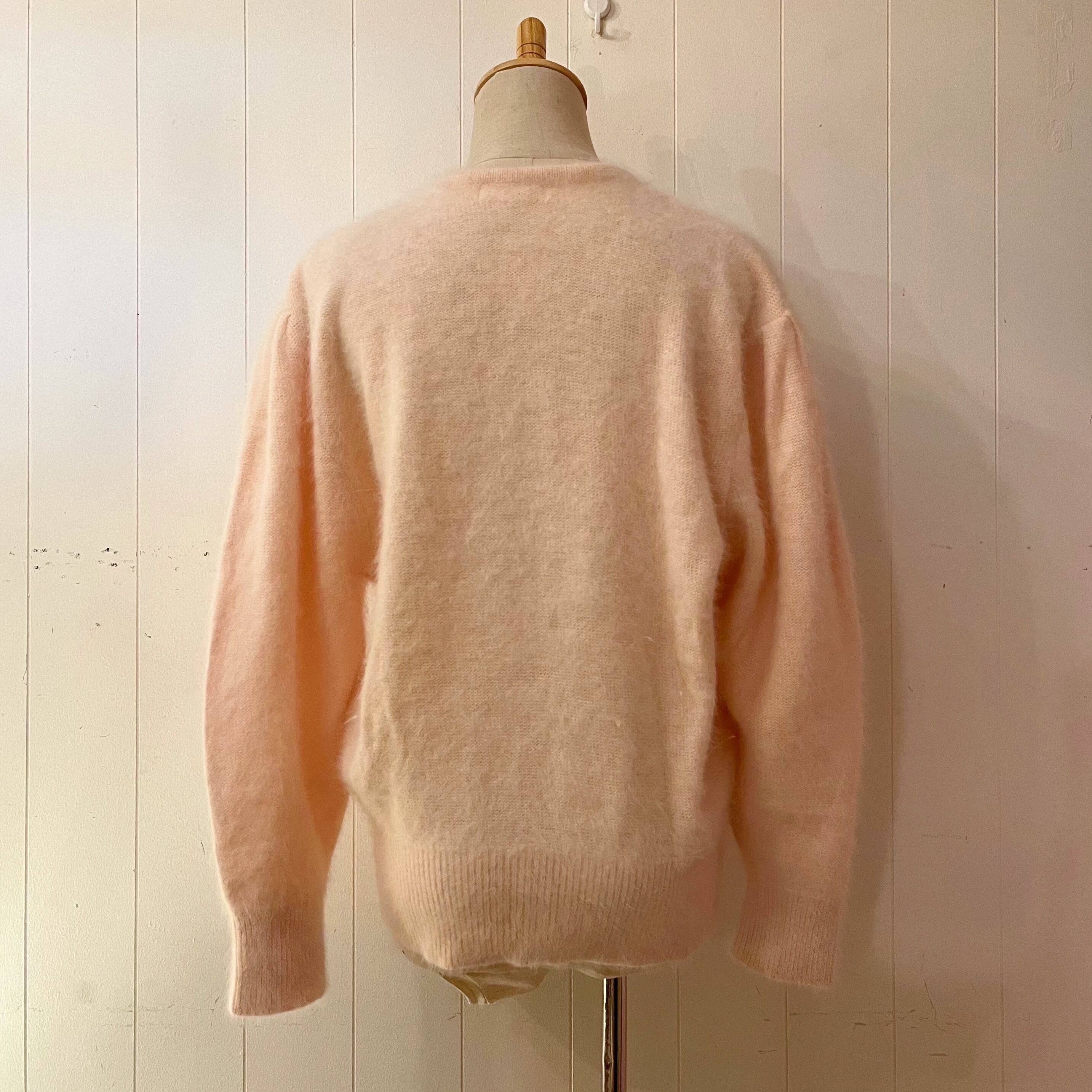 many ribbon angora knit cardigan