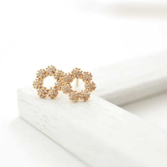 Crystal of snow cz pierce/earring silver925post | naotjewelry 身に