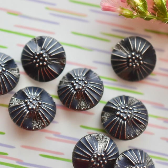 マットディープネイビーフラワー 18㎜