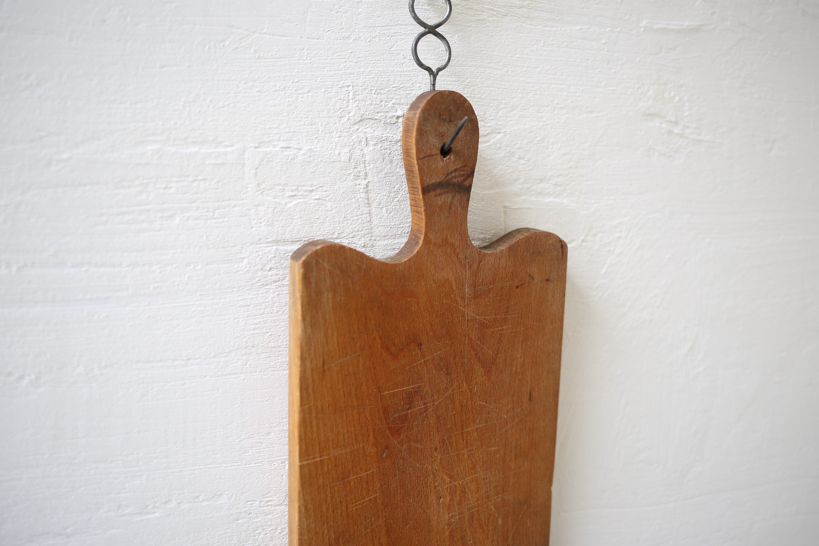 フランス アンティーク ヴィンテージ やや細長いカッティングボード まな板 N-01931