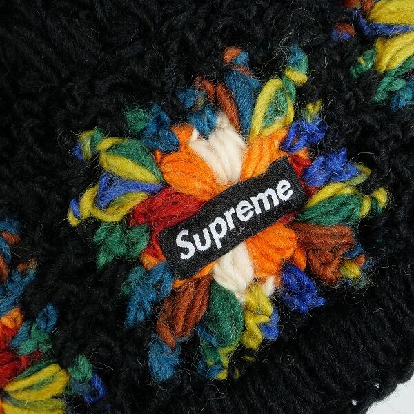 supreme 25ss crochet beanie black
