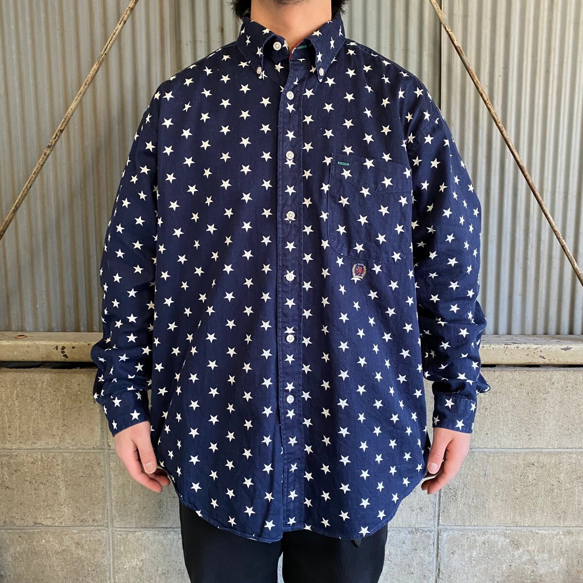90s TOMMY HILFIGER ボタンダウンシャツ 長袖シャツ トミー Vintage Tommy Hilfiger Motorcycle Button Down Toddler Shirt 90s Box Logo  Rare