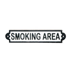 【2428】Iron sign "SMOKING AREA"　#サイン #アイアン #アンティーク #ヴィンテージ