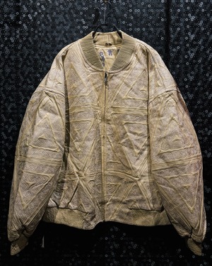【ÆIEM】“Celtic Pattern” All-Over Embroidery Leather Bomber