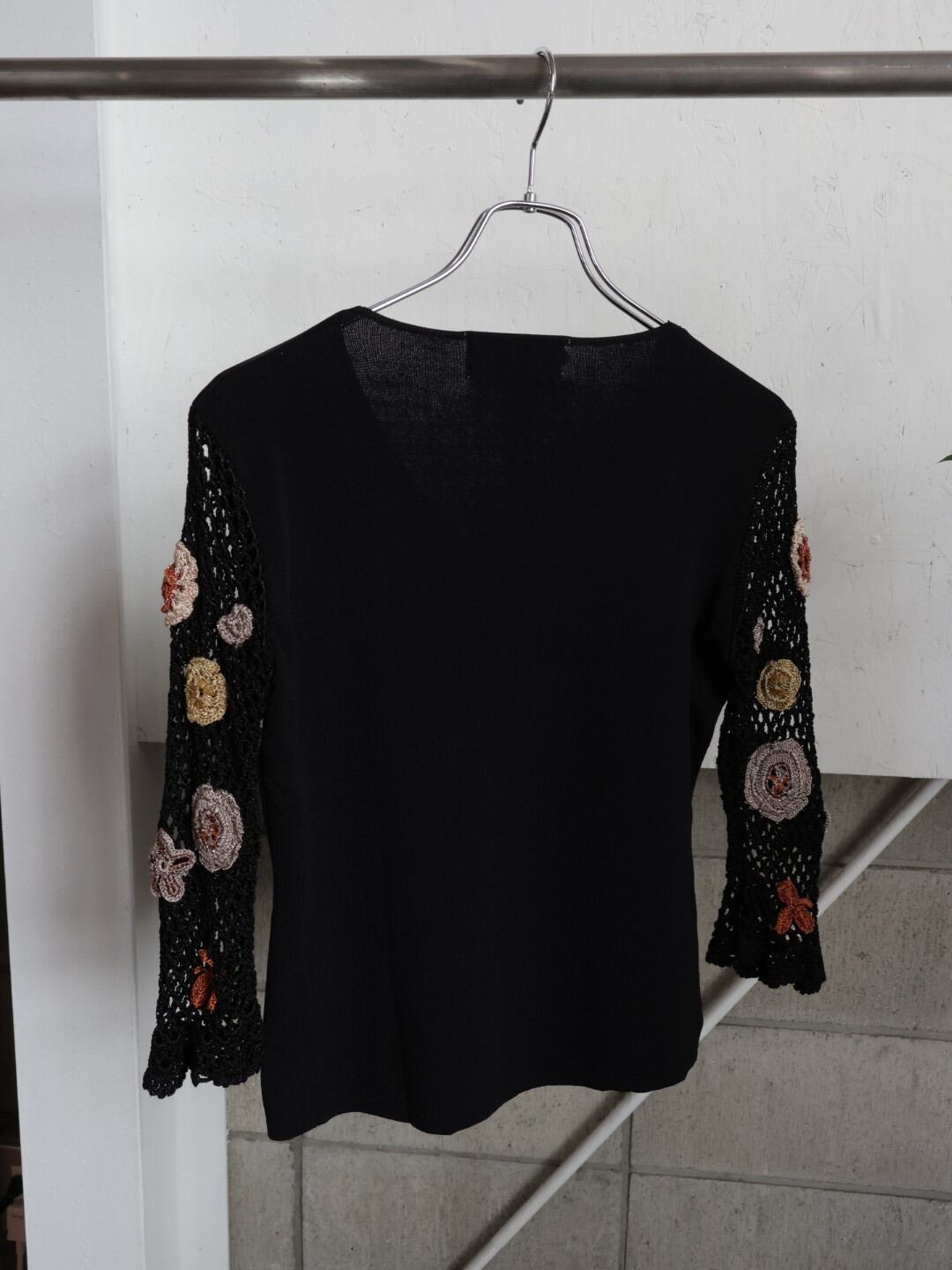 vintage>crochet sleeve knit tops | CherLife