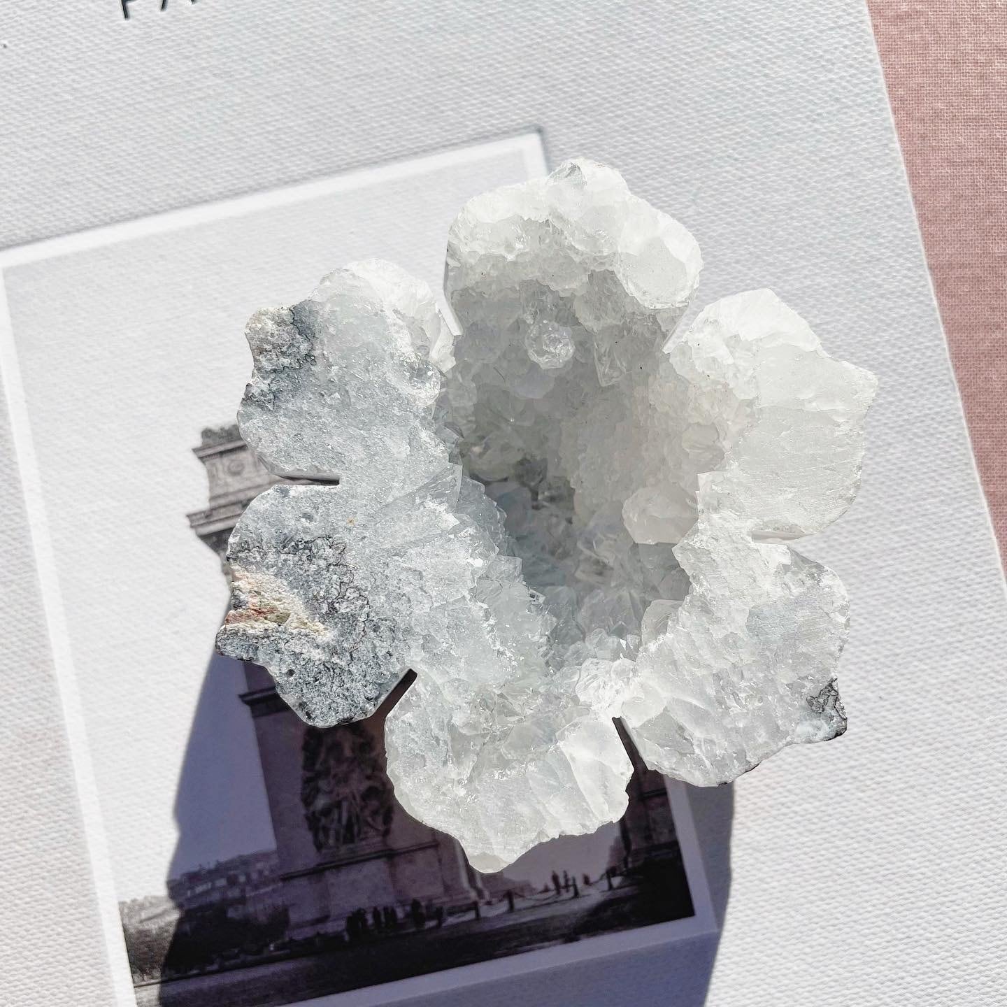 White Agate Druzy Flower 6