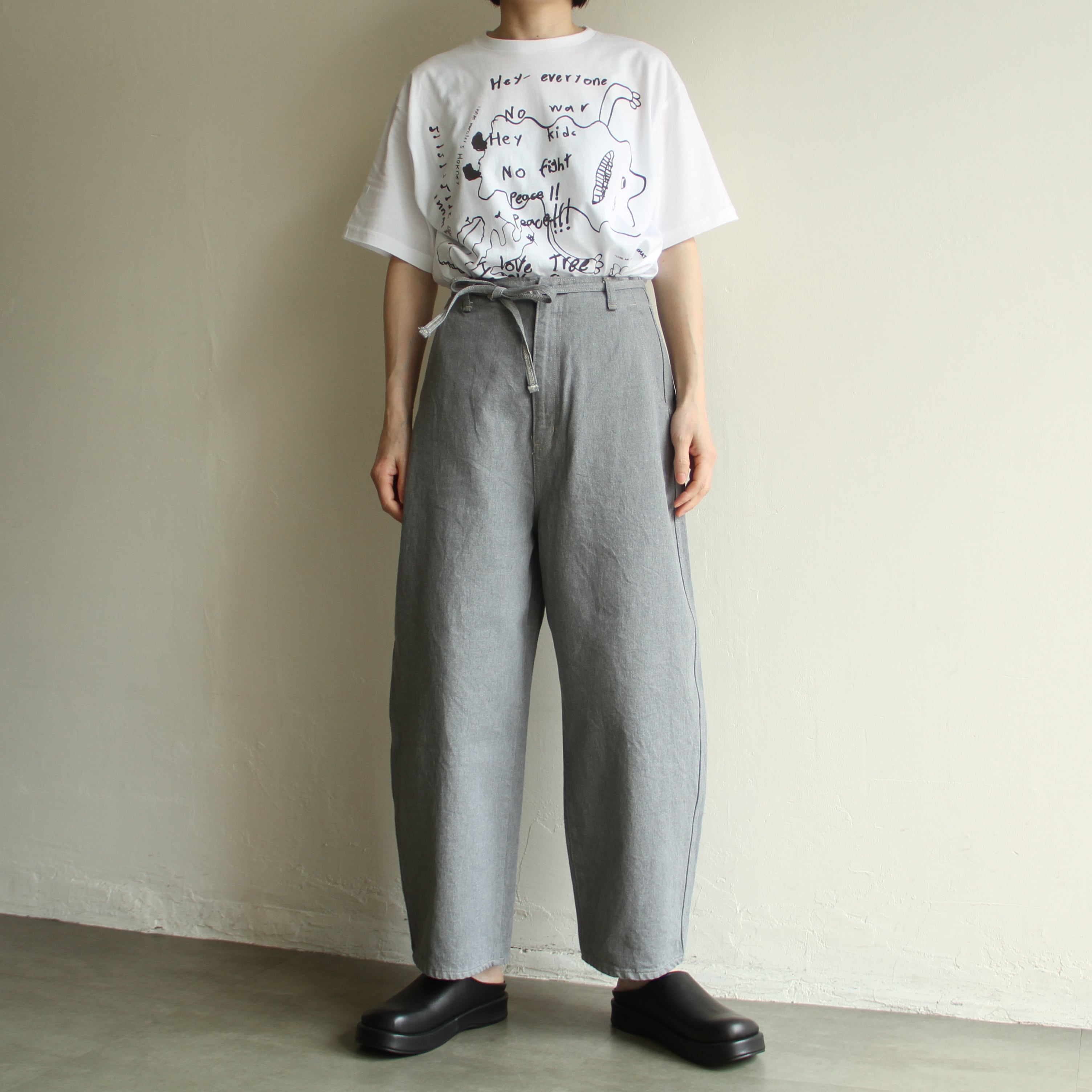 JOICEADDED Round wide denim trousers