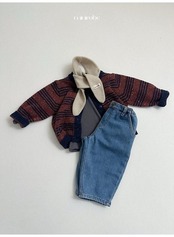 〖取寄〗韓国子供服 / 26winter / minirobe / ラインカーディガン / キッズ *S~XL*