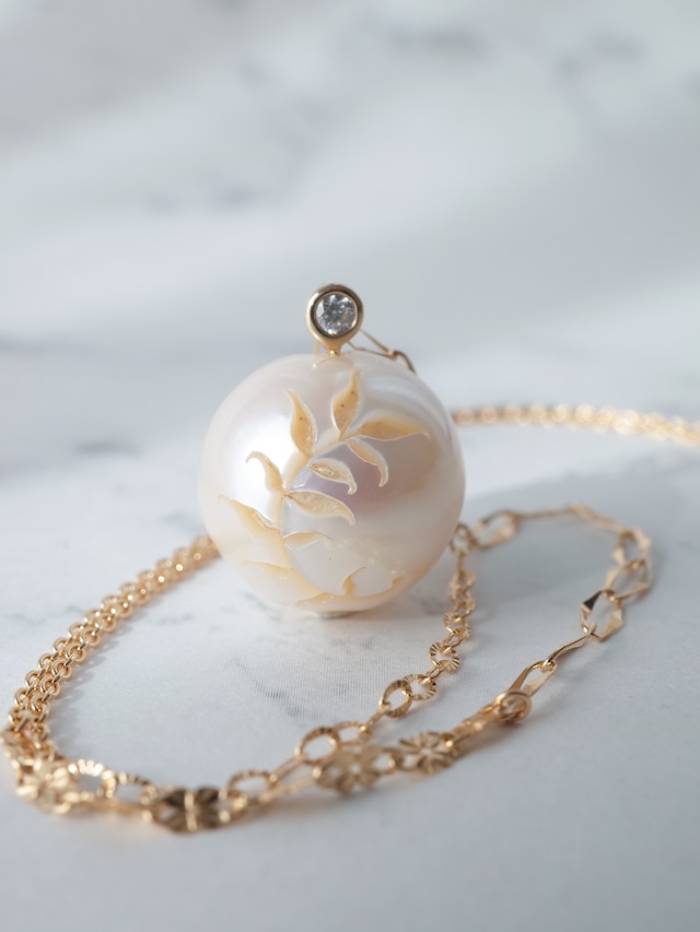 Carving Pearl Necklace - SHIDA K10