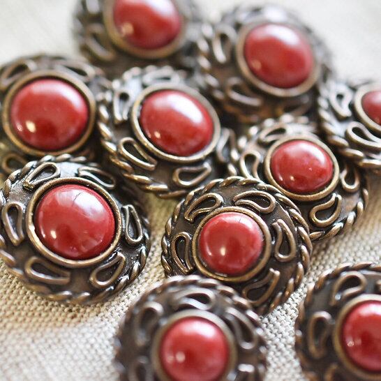 レッド×ブロンズフラワー 18㎜