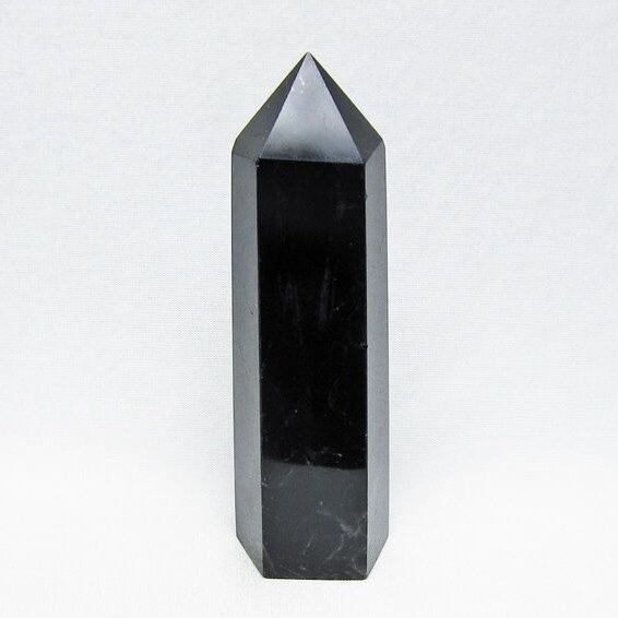 モリオン ポイント 黒水晶 六角柱 置物 一点物 152-4415