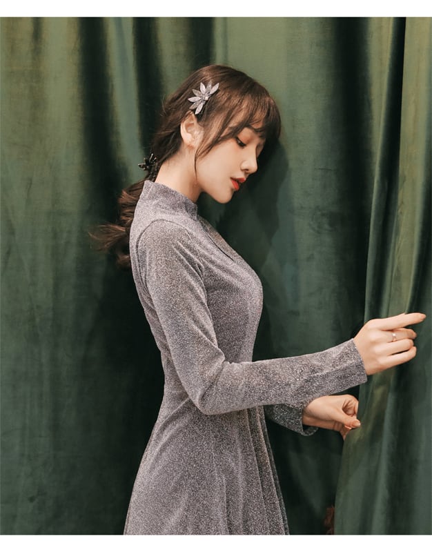 チャイナ風ワンピース ロングワンピース 改良唐装 改良型チャイナ