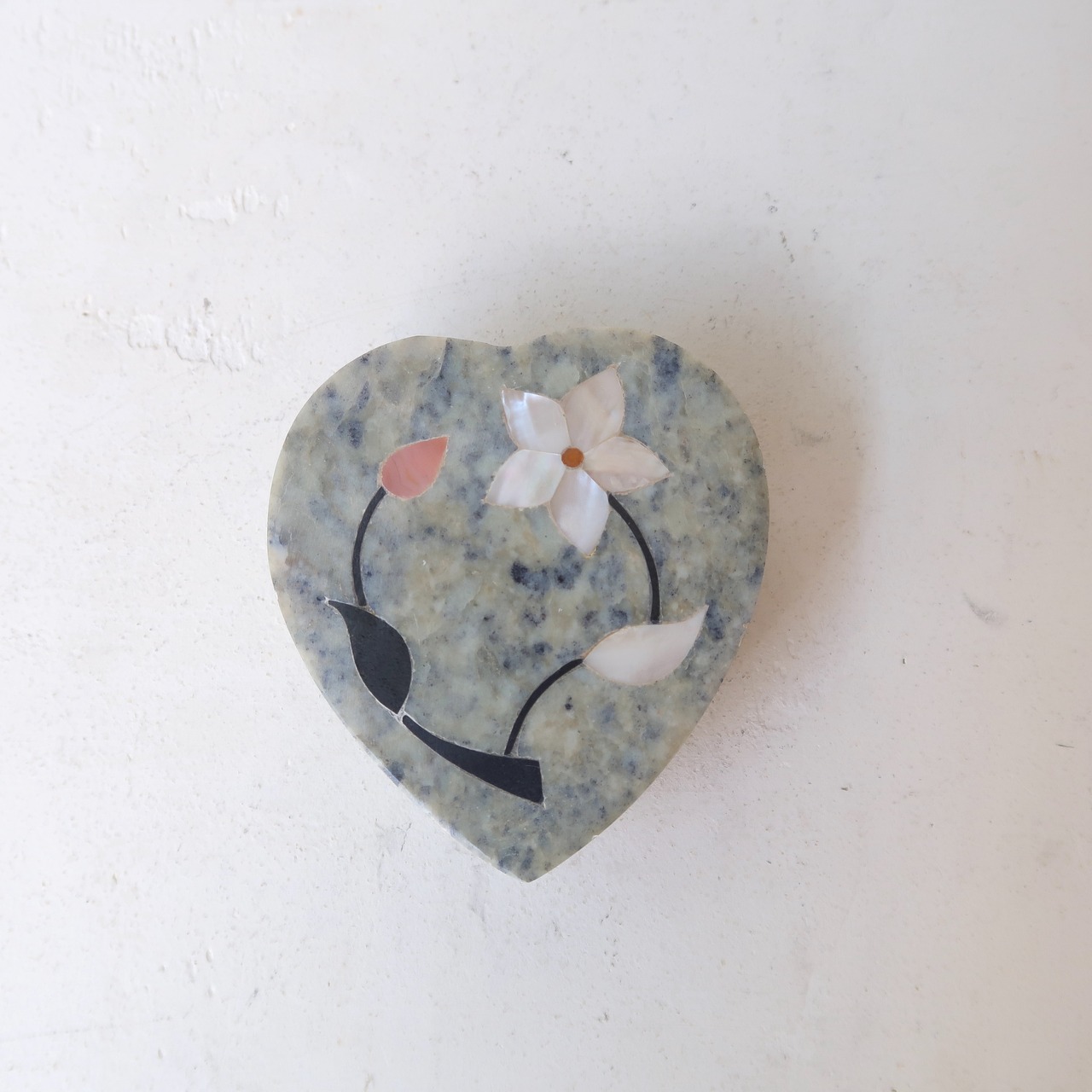 ハートのお花のケース-ブルー