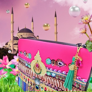 クッションスリムケース(M)【Arabian Palace Pink】