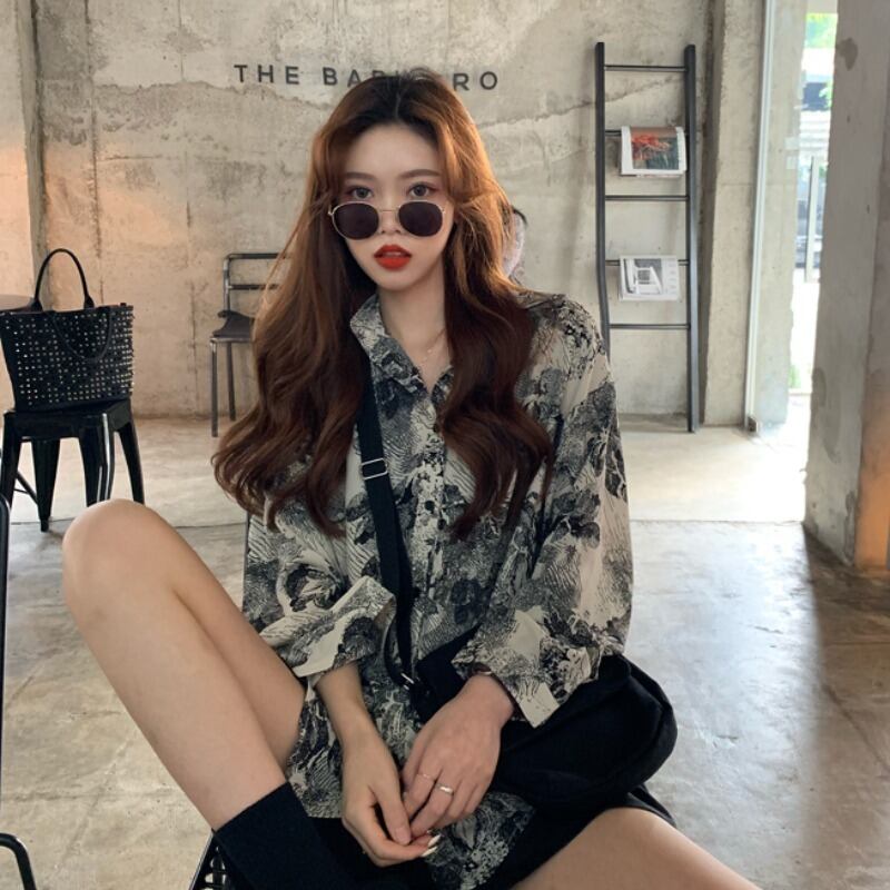 香港スタイルのレトロなデザインセンスニッチルーズシャツレディースサマードレス2020新しいミドル丈ウエスタンスタイルアッパー服 1号婦人72105691378