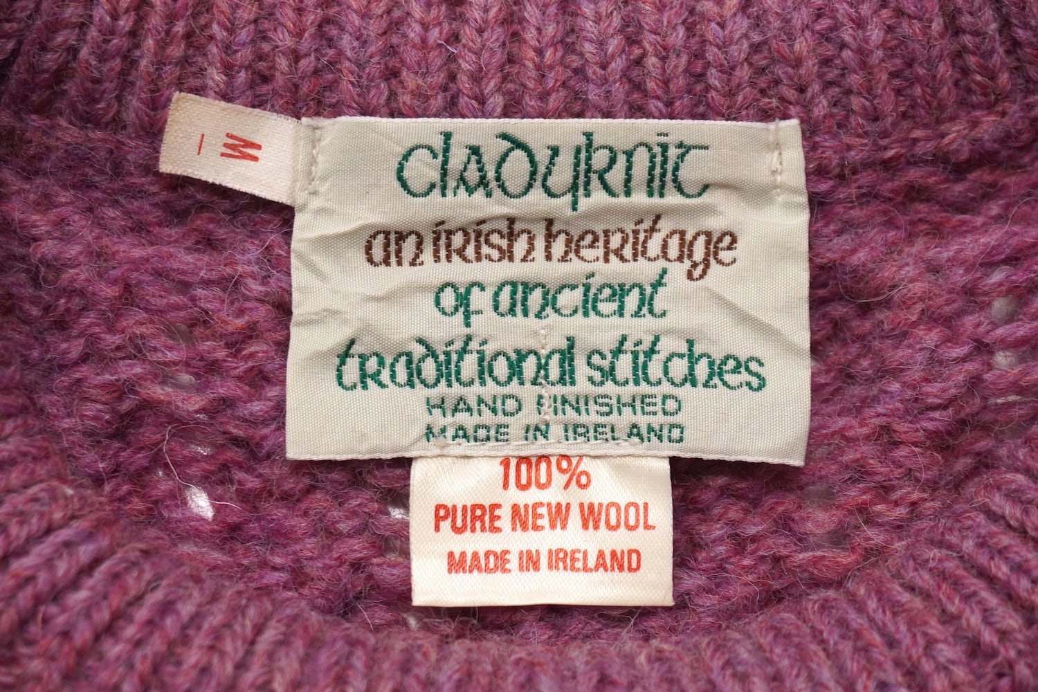 1980's IRELAND製 [Cladyknit] ケーブル&ハニカム アランニット