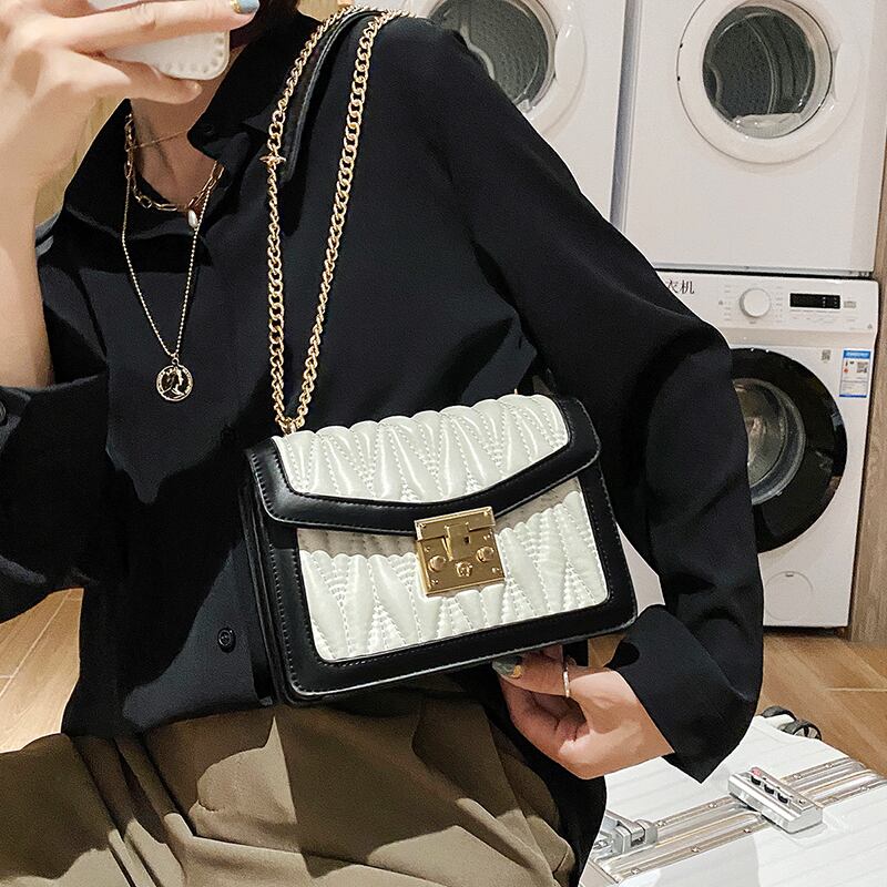 Lingge刺繍糸小さなバッグ女性バッグ2020新しいトレンディなファッションオールマッチメッセンジャーバッグinsバージョンのネット赤い小さな正方形のバッグ Tiancai_Wing_Bag3076993