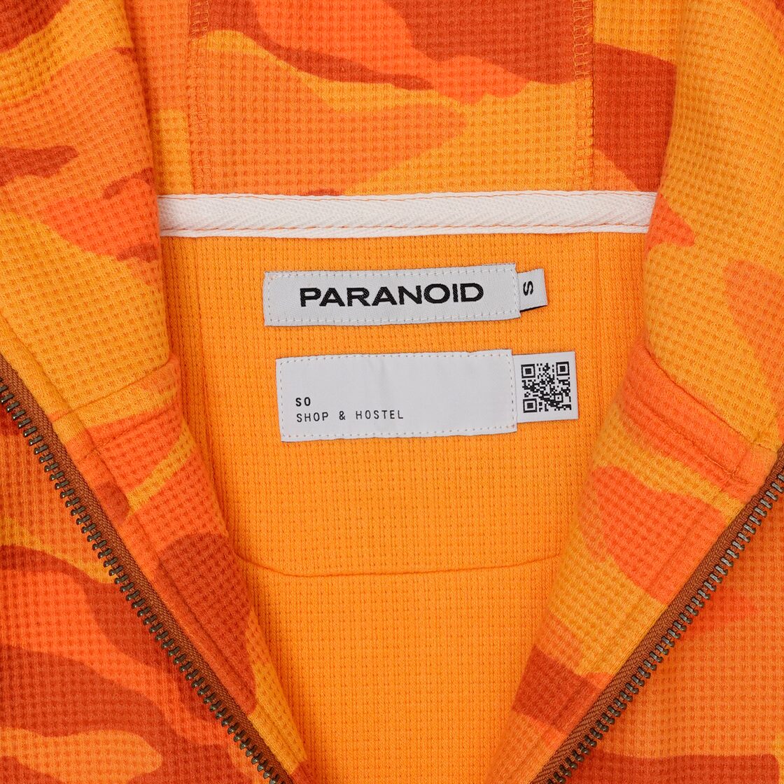PARANOID for SO Camo Thermal Zip Hoodie (ORANGE) | Pay ID