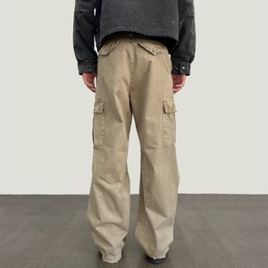 オールドウォッシュヴィンテージレトロダメージ加工ビッグポケットパンツ　1186