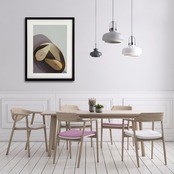 静寂のペア｜光と影が描く洋梨のミニマルアートポスター｜穏やかな午後の静けさを映すキッチン・ダイニングの上質インテリアにA3ポスター