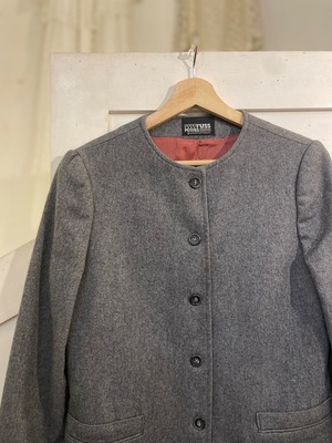 70's vintage round collar wool jacket
