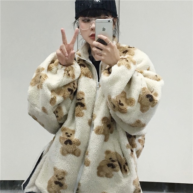 オータムウィンタースタンダードコート ルーズジャケット ジッパーカーディガン レトロ 秋物 冬物 Brother_is_Style91362631836
