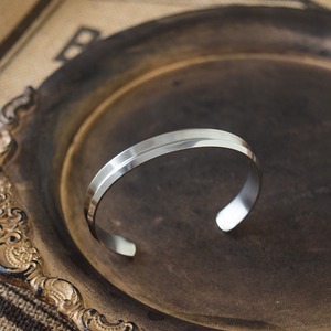 ステンレスダブルソリッドラインバングルシルバー