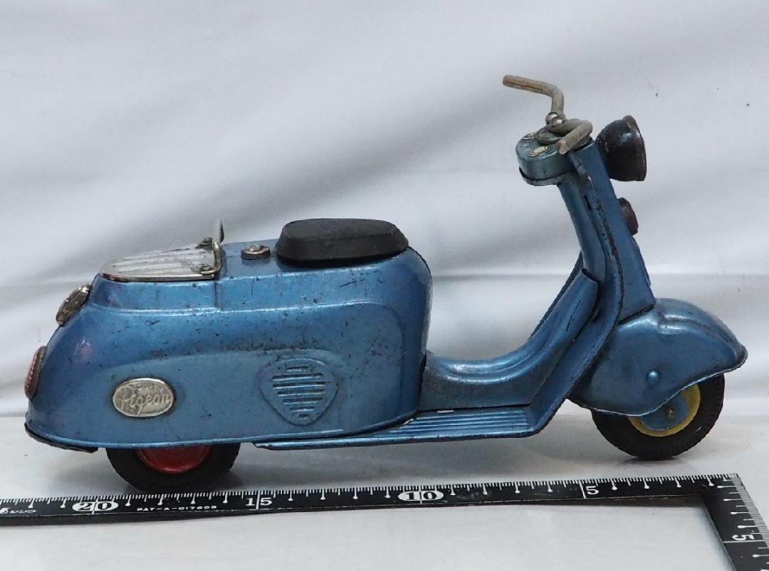 萬代屋【新三菱工業シルバーピジョン青】ブリキtin toy carスクーター箱無-
