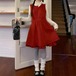 【2点セット】ファー付きリボンショートコート+フリルヘムジャンスカ ・79077