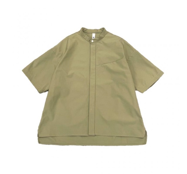 〈 MOUN TEN. 24SS 〉 stretch rip SS shirt / khaki / 0（150-160）