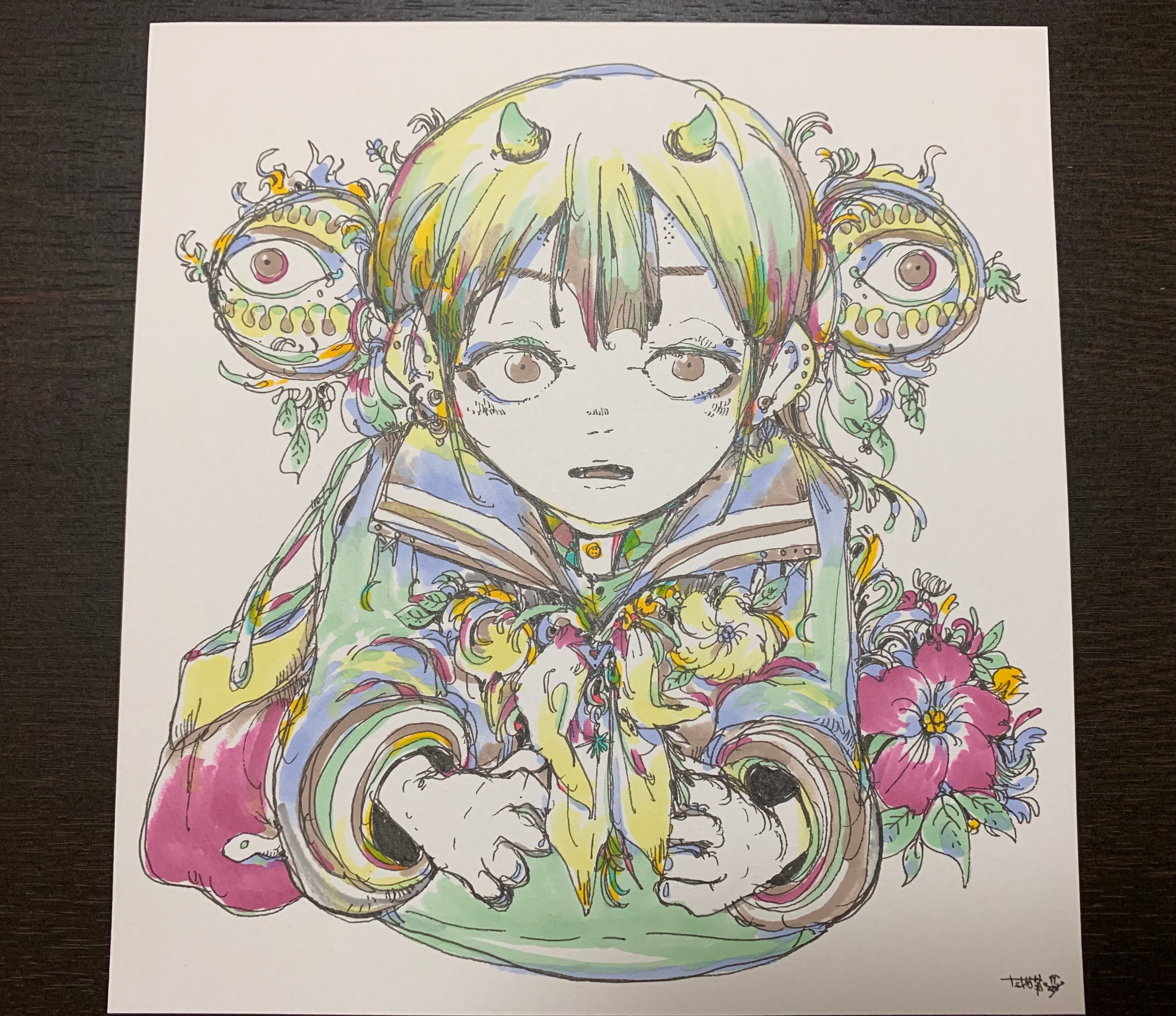原画】サイバーオカルトパンクスシリーズNo.4 | 左猫背の絵のお店