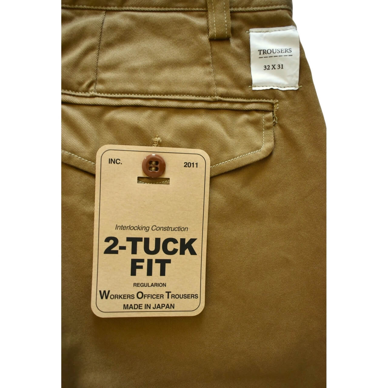 WORKERS / Officer Trousers 2Tuck 10oz USMC Khaki Chino