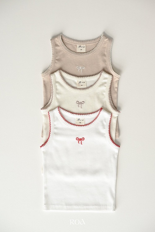 ROA［取寄］ribbon embroidery tanktop 26summer