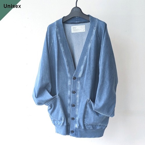 HARVESTY ニットデニムカーディガン Knit Denim Cardigan　（Used Blue）