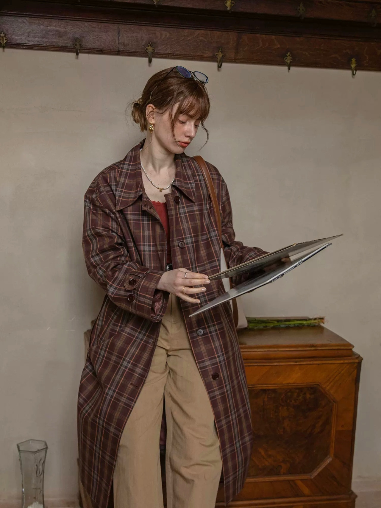 Arden Classic Check Trench Coat F0818