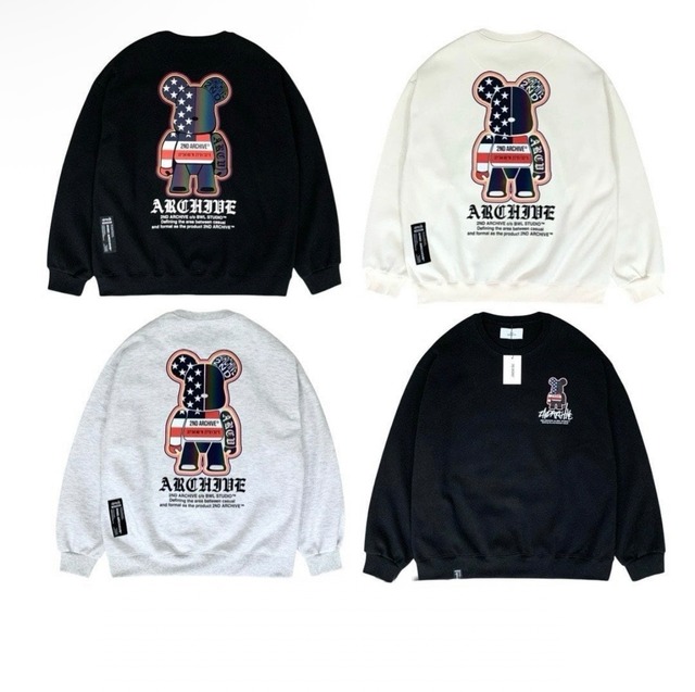 トレーナー アメリカンベア ユニセックス リフレクター 2ND033 セカンドアーカイブ