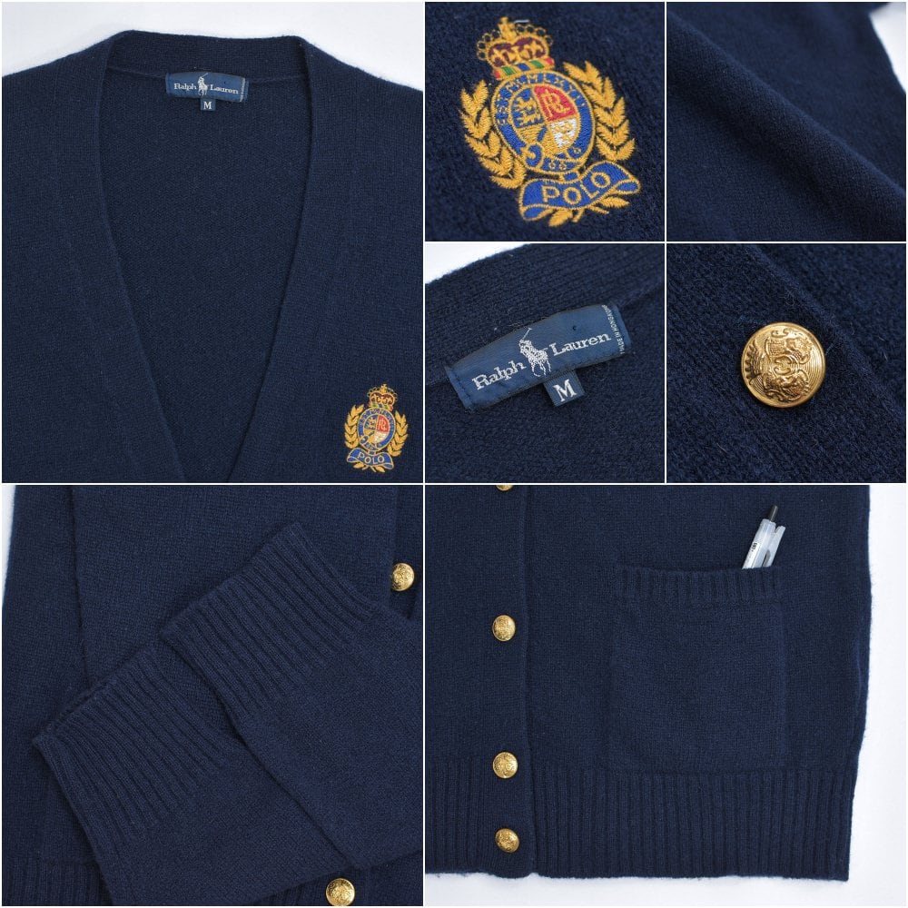 90s～ Ralph Lauren ラルフローレン エンブレム ロゴ刺繍 ウールニット