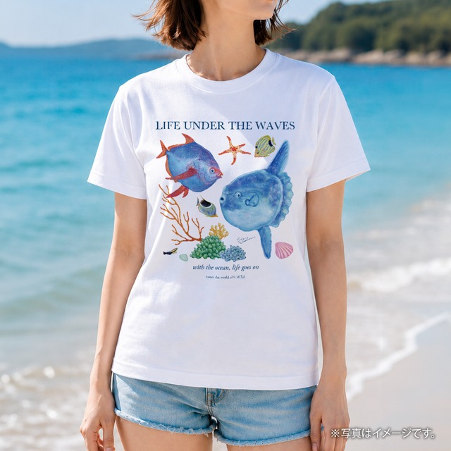 海の生きもの半袖Tシャツ（マンボウ）｜LIFE UNDER THE WAVES Model-06