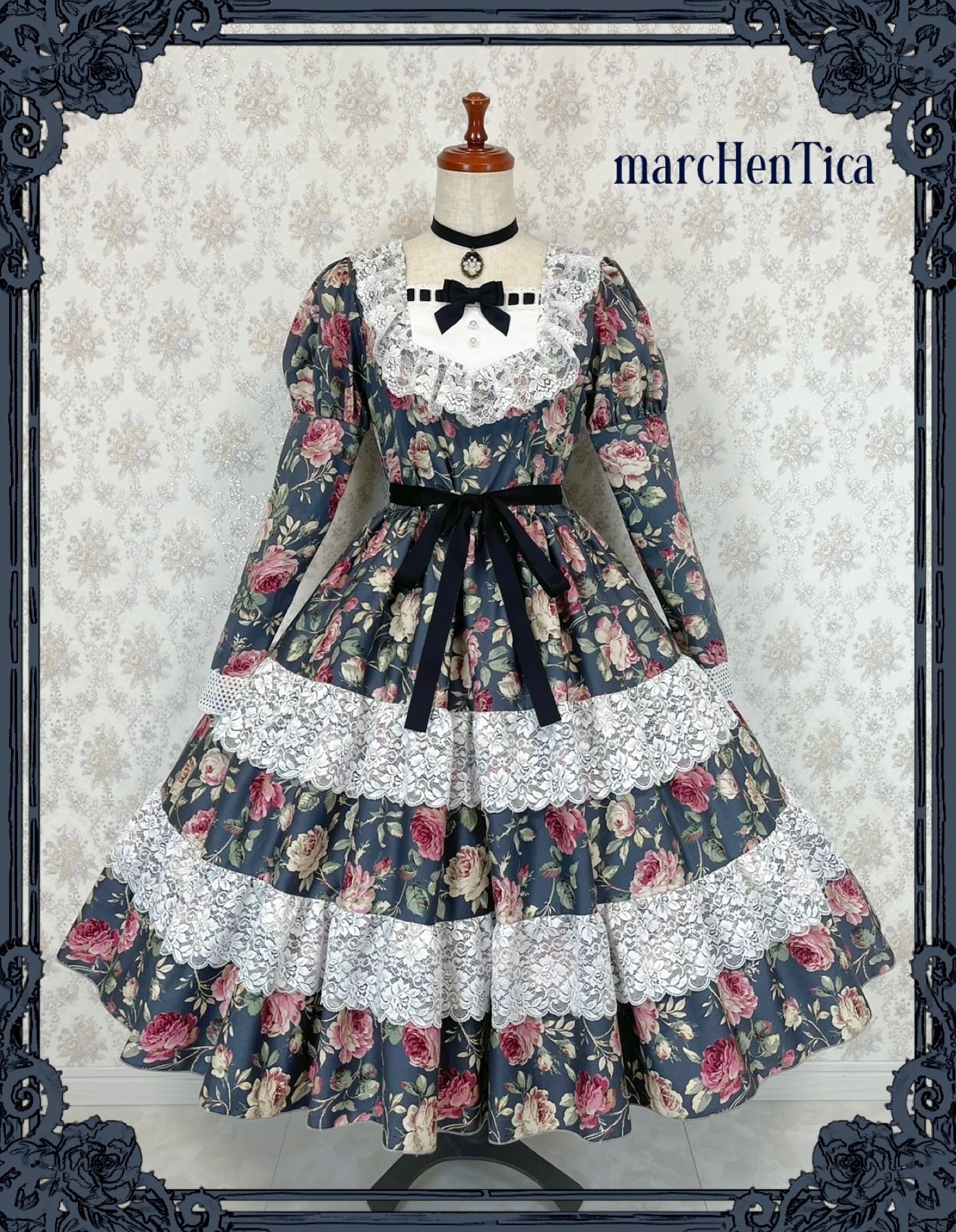 メルヘンティカ シェリーローズガーデンワンピース クラシカル ロリィタ ご予約券】シェリー・ローズガーデンワンピース | HirokoTokumine